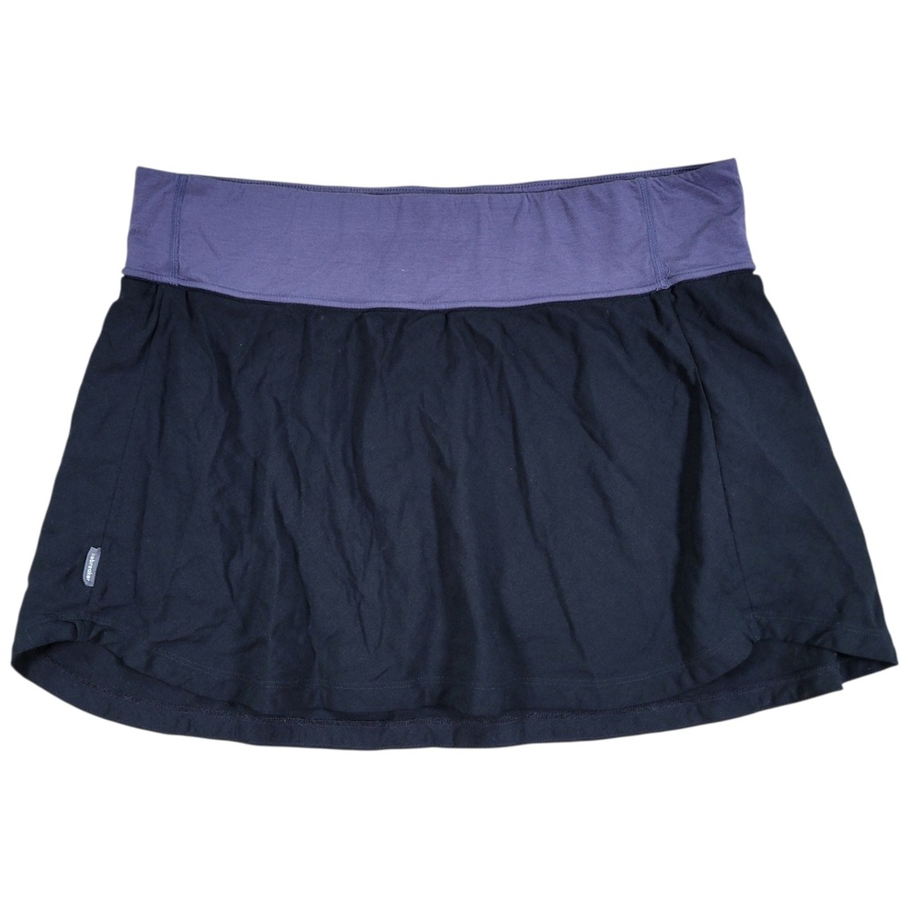 Icebreaker Skort Womens L Black Gray 125 Cool-Lite Merino Wool Athletic Hiking